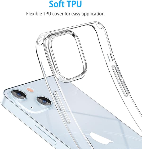 Clear TPU Case for iPhone 15, Slim Soft Transparent Shockproof Cover, Thin Lightweight Protective Shell[GPA]