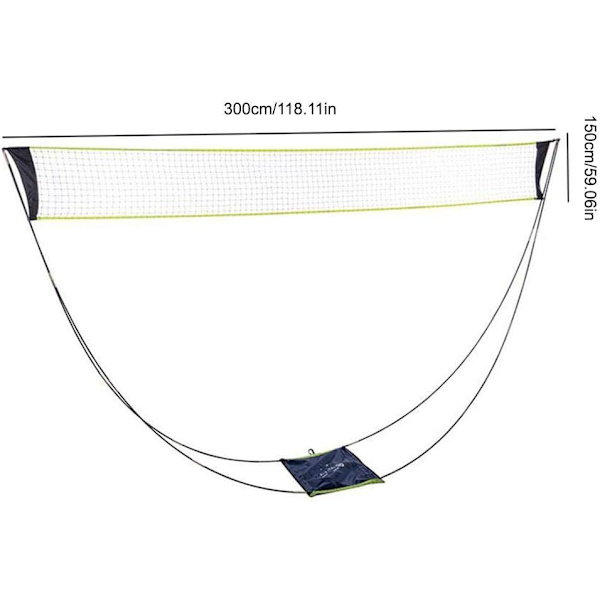 Badmintonnet til haven Badminton sæt med net til haven - rustfrit stål, foldbart, bærbart - til udendørs brug, have