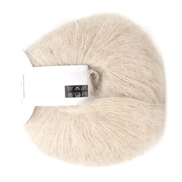 Blødt strikkegarn i mohair/pashmina angoragarn (beige)