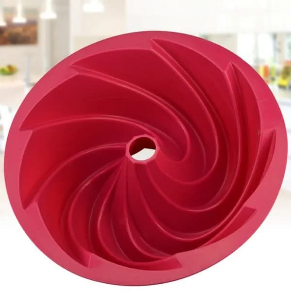 Spiral bageform til sukker, dobbeltsidet silikone, dobbeltsidet rød