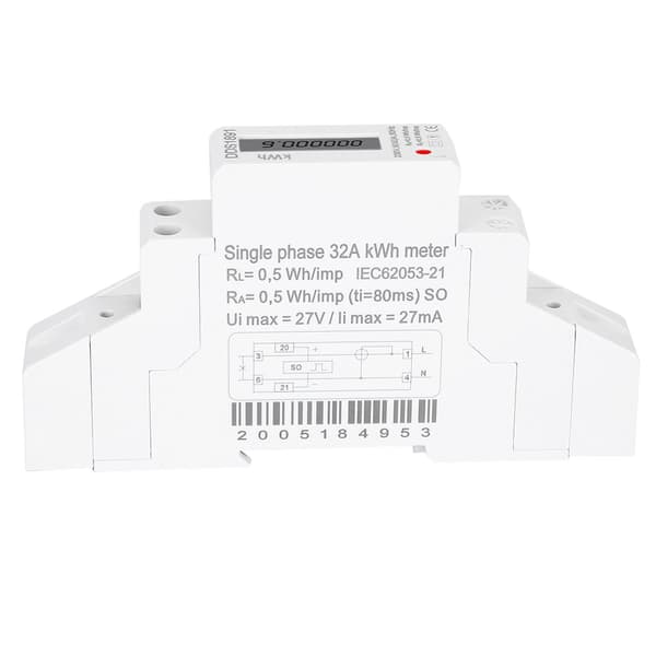 DDS1891 Single Phase Din-rail Energy Meter 230V 5 32A 50Hz LCD Display Electricity Meter
