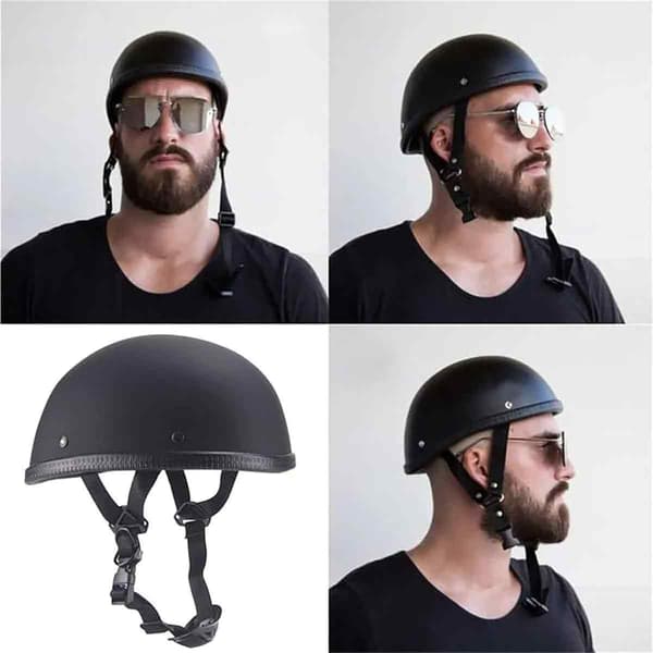 Half-shell helmet for adults, impact-resistant lightweight helmet with adjustable length and DOT-approved certification, open helmet for