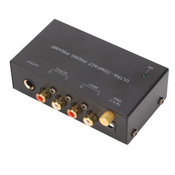 PP400 Phono Turntable Preamplifier Stereo RCA Input RCA Output Turntable Amplifier with Independent Knob Control 100‑240V EU Plug