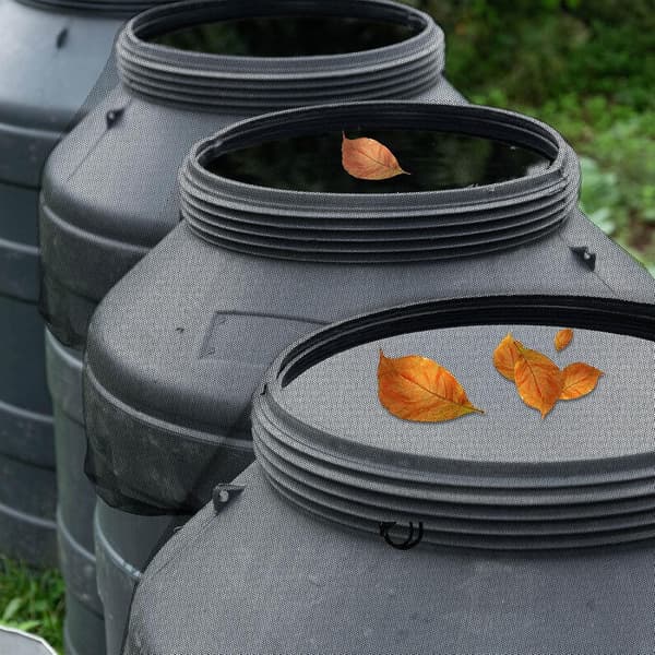 Rain Barrel Mesh Lid/Bucket Cover 1/3-pack - Durable Polyester with Drawstring, Protects against Debris, 60-120