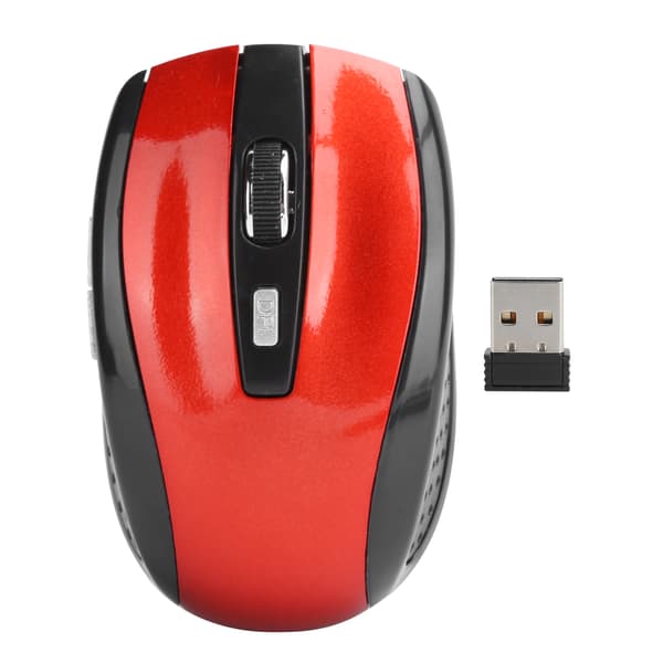 Wireless Mouse Notebook Computer Optical Gaming Accessories with Adjustable DPI 250Hz Red