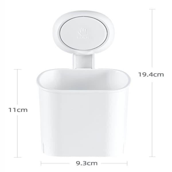 Magnetic Toothbrush Cup, Self-Draining & Water-Resistant, White, 2 pcs