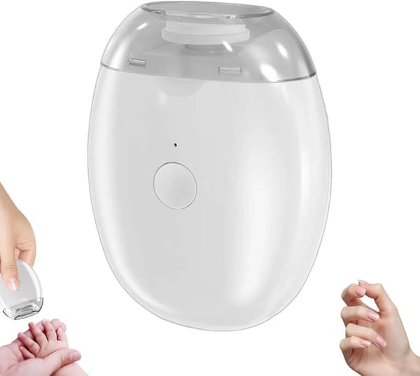 1/2 pcs Electric Nail File USB, Automatic Nail Clipper with LED, 3 Speeds, Quiet for Babies & Adults 1pc
