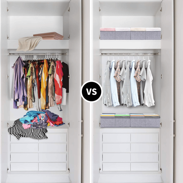 Sturdy Wardrobe Storage Boxes, Foldable Fabric Baskets with Moisture-Resistant Non-Woven Fabric for Versatile Use