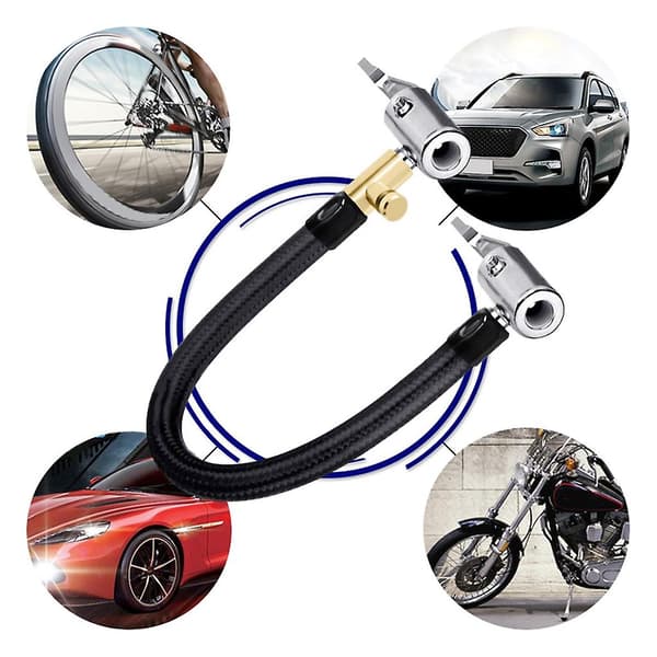 Tire Pump Hose with Locking Air Chuck, Inflatable Air Pump Extension Hose E E