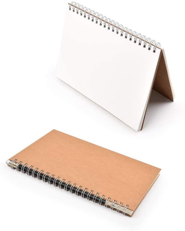 A5 Spiralbunden Anteckningsbok Tom Skissbok Kraftpapper 2-pack