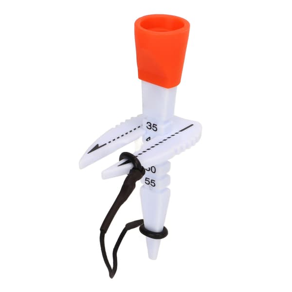 Adjustable Plastic and Silicone Golf Tees 35 to 55 mm with Scale for Course Orange