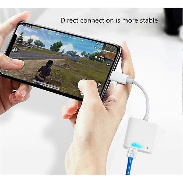 Lightning - Ethernet-sovitin RJ45 iPhone iPad iPod -verkolle LAN Lightning - Ethernet-dongle