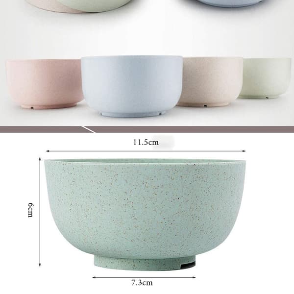 Microwave-safe Wheat Straw Bowls, Space-Saving Style, Smooth Round Edges, Eco-Friendly for Kitchen and Dining, Unbreakable 4 Pcs
