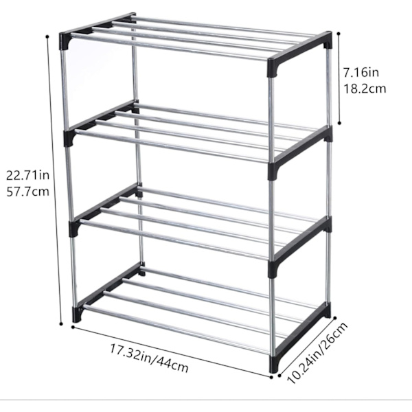 Stackable Multi-Tier Shoe Rack - Space-Saving and Multifunctional Storage for Shoes, Bags, and Other Items Blue