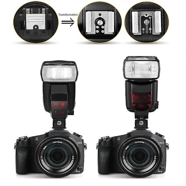 TF-334 Blitsskoadapter for å konvertere Sony Mi A7 A7S A7SII A7R A7II A9 A6300-kamera til Canon Nikon
