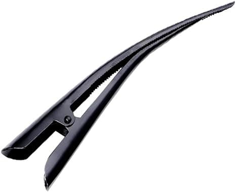 Solid Color Hair Clip Duckbill Clip Large For Styling and Sectioning (Black - 6 PCS)