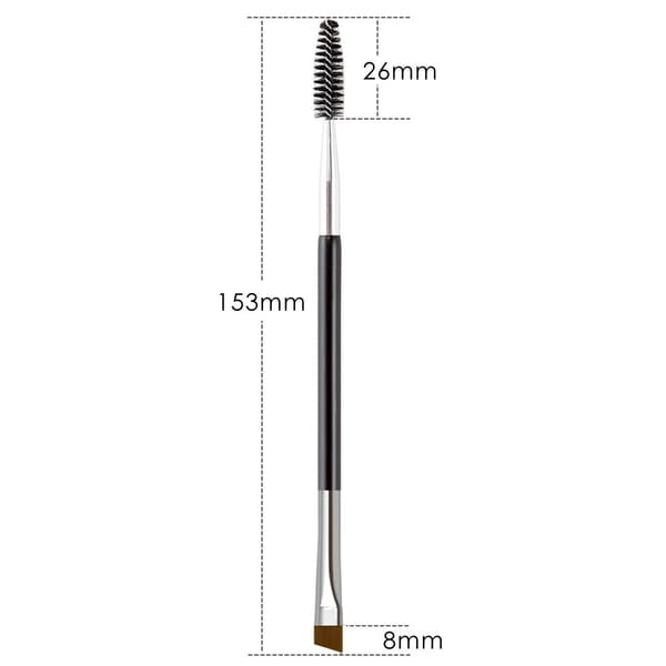 Eyebrow Brush - Professional Angled Eyebrow Brush and Spoolie Brush (Black)