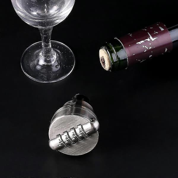 Zinc Alloy Bottle Password Lock Combination Red Wine Stopper Spirit Vacuum Password