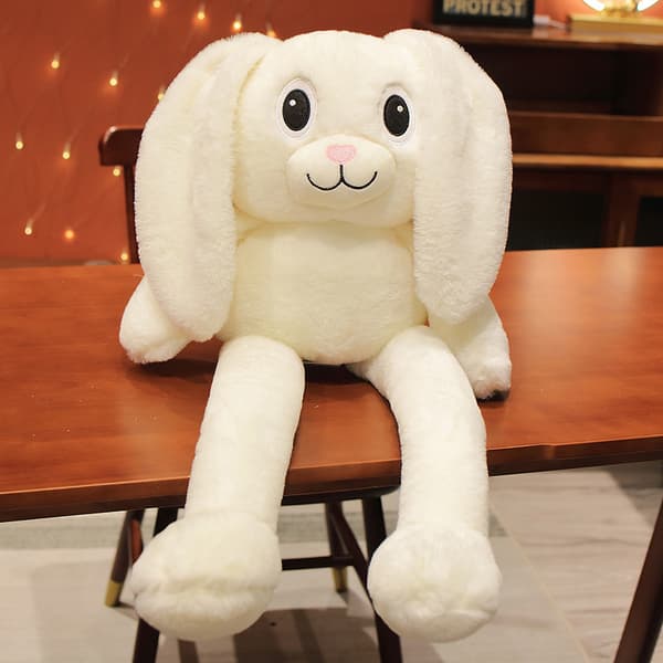 Popular 60cm White Rabbit Doll with Pull Ears, Plush Toy for Girls