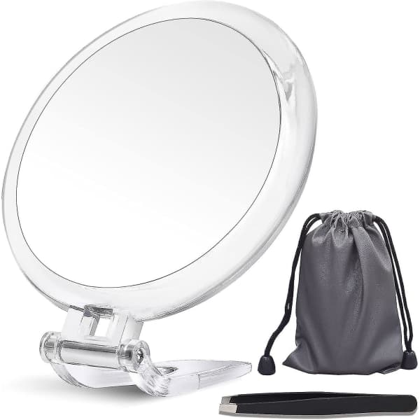 20x Magnifying Mirror, Double-Sided Mirror, 20x/1x Magnification, Foldable Makeup Mirror With