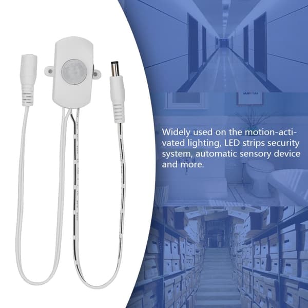 Mini PIR Infrarød Bevegelsessensorbryter for LED-stripe – hvit, 5 A, DC 6-24 V