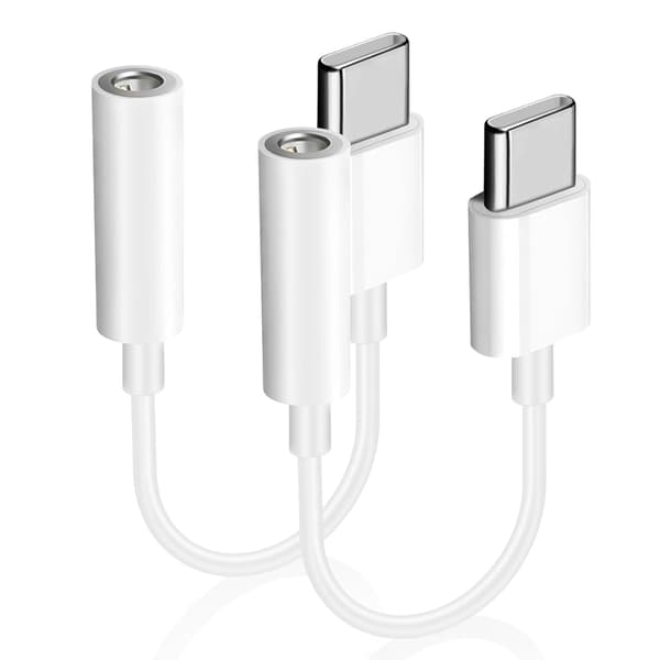 2 USB C - 3,5 mm Jack -adapteria, Type C - kuuloke-Aux-adapteri, Aux - USB C -kuulokeadapteri
