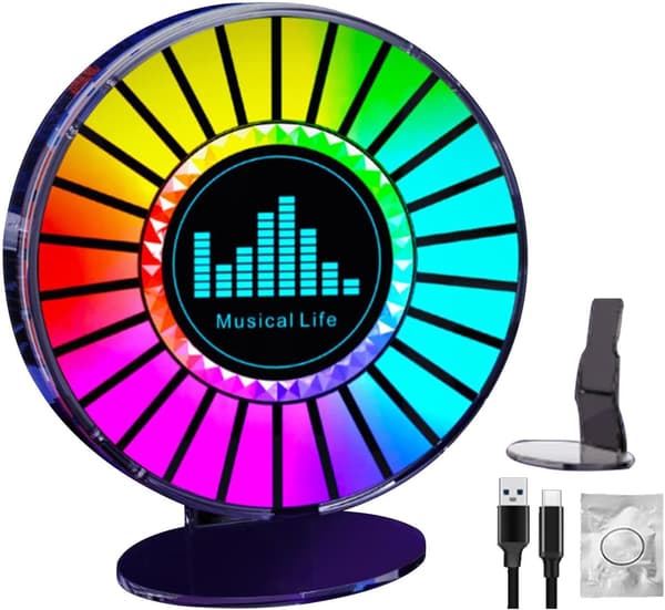 RGB Rechargeable Sound Control Light, Color Changing, App Control, LED Rhythm Light - Synchronous Light Rhythm Ambient Light | for Car, Gaming[DB] Plug-in Model Plug-in Model C