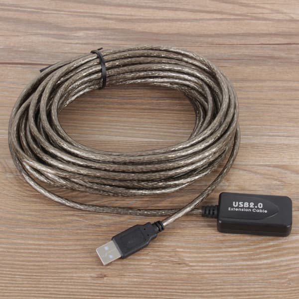USB 2.0 A-tyypin uros-naaras-jatkokaapeli, 10M, musta