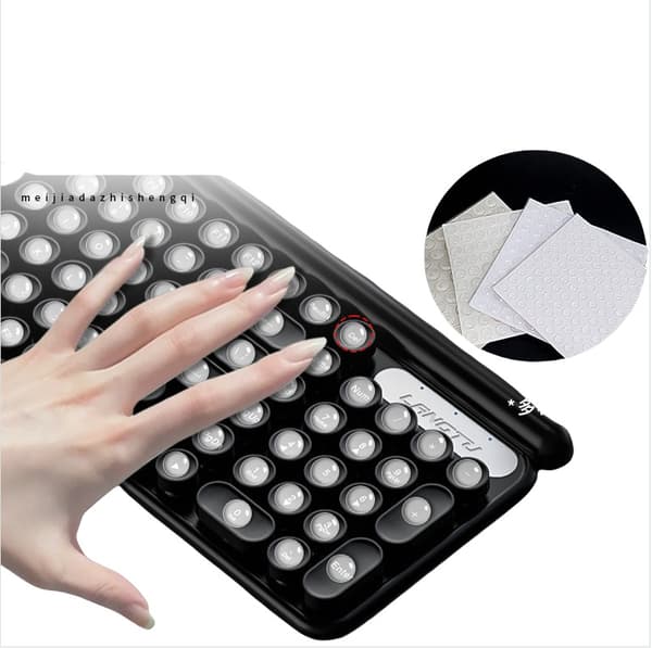 Protect Nail Polish Keyboard Button Stickers (High Transparency Hemisphere 10x3mm 100pcs/sheet) - For Long Nails and Comfortable Typing