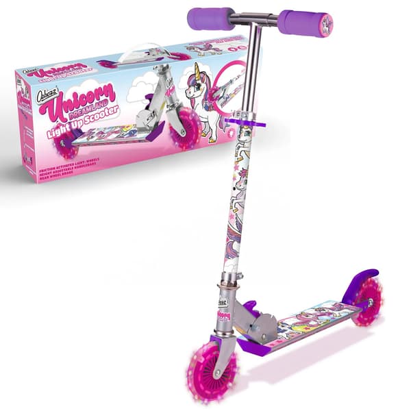 Sparkcykel med lysande däck / Enhörning – Sparkcykel för barn