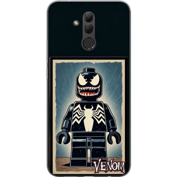Compatible Mobile Case for Huawei Mate 20 lite Black monster figure with sharp teeth and dramatic cartoon design black