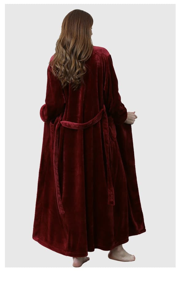 Pyjamas höst och vinter pyjamas förtjockad och förlängd yukata badrock