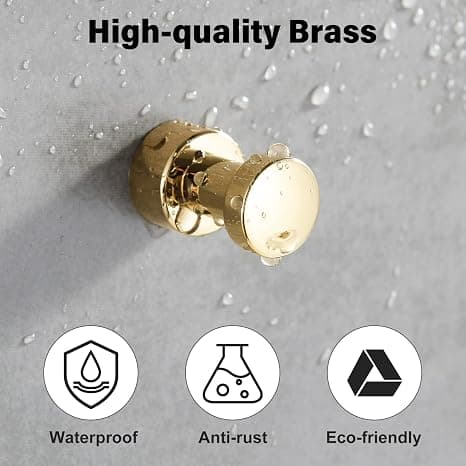 Gold Coat Hook Brass Coat Hook Self-Adhesive Bathroom Coat Hook Clothes Hanger
