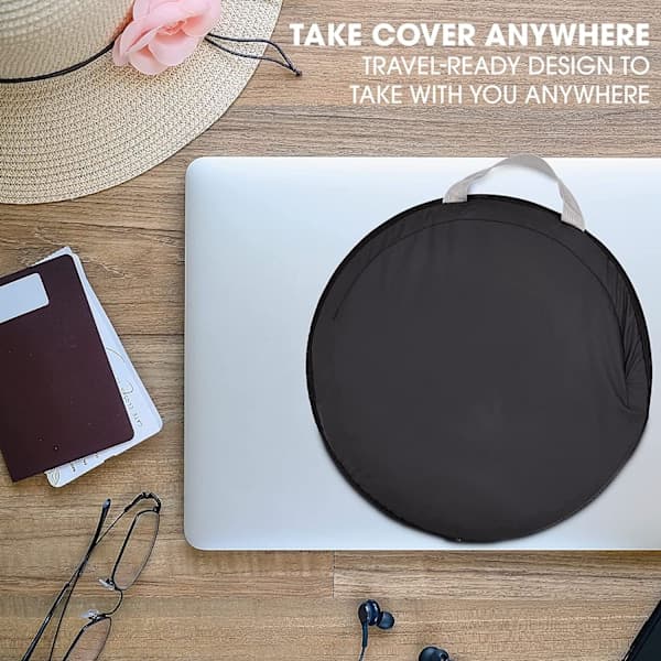 Portable Compact Laptop Sun Shade - Anti-Glare Screen Protector -XF7- Black