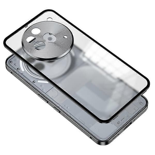 [LCS]Compatible with Nothing Phone (3a) Pro Matte Case Aluminum Alloy + PC Phone Case Pop-Up Snap Lock Silver Silver
