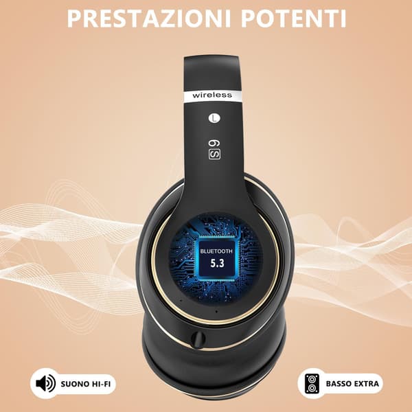 Bluetooth-hodetelefoner Over Ear, 6 EQ-moduser Trådløse Hodetelefoner Over Ear, 65 Timer Spilletid