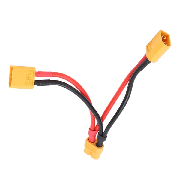 XT60 Parallel Batteristikforbindelseskabel Dobbelt Forlænger Y-splitter 1 Hun til 2 Han Silikonekabel til RC Batterier