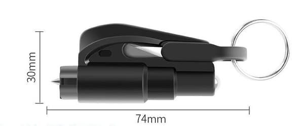Bilsikkerhedshammer Mini Glasbryder 2-i-1 Glasbryder til Bilnøglering - Sort, 7.5*3.5 CM, 1 stk.