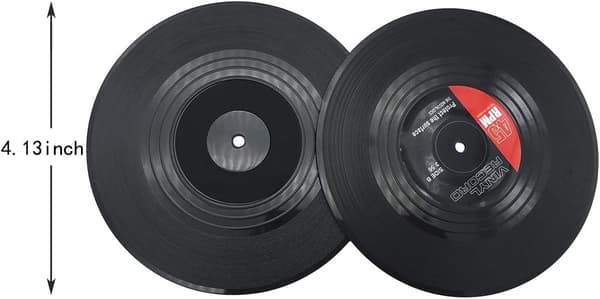 6 stk Retro CD-plate Vinyl Coasters Koppmatte for Kaffe Drikke Servise Sklisikre Coasters, ingen eske