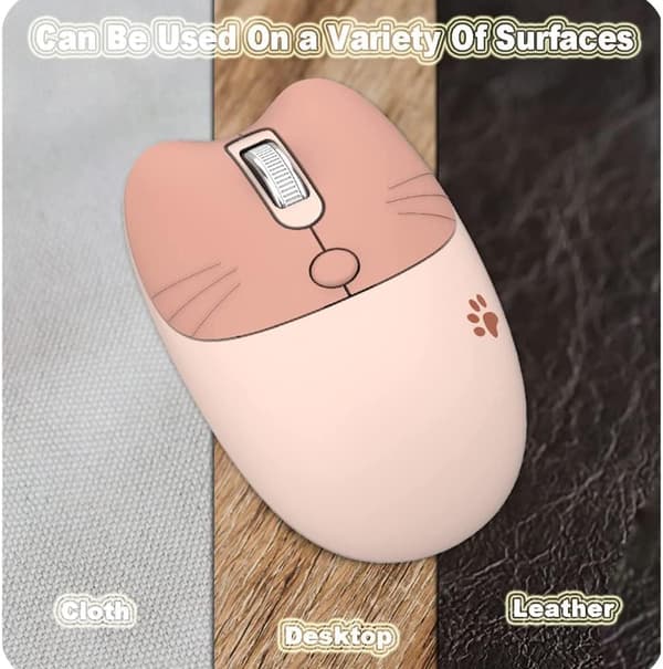 Wireless Mouse Cute Computer Mouse 1600 DPI Less Noise Portable USB Mouse Cordless Mouse for PC Laptop Notebook MacBook Girl Gift (Purple)-FX-