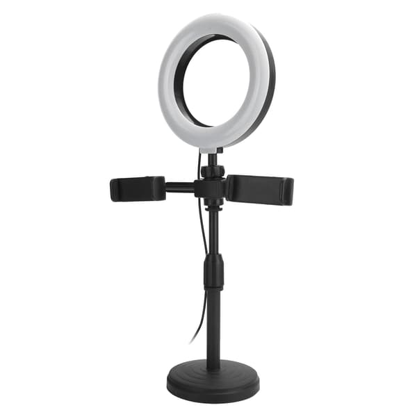 Cell Phone 2pcs Clips Stand with 6-inch LED Ring Light Fill Light Bracket for Livestream