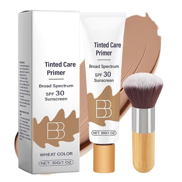 Tinted Moisturizer SPF 30 with Brush, Hydrating Matte Finish for Light-Medium Wheat-Colored Skin