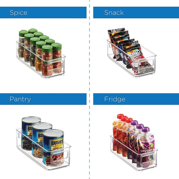 2-pack Clear Refrigerator Storage Box - Kitchen Storage Box with Handle 25 x 10 x 7.5 cm