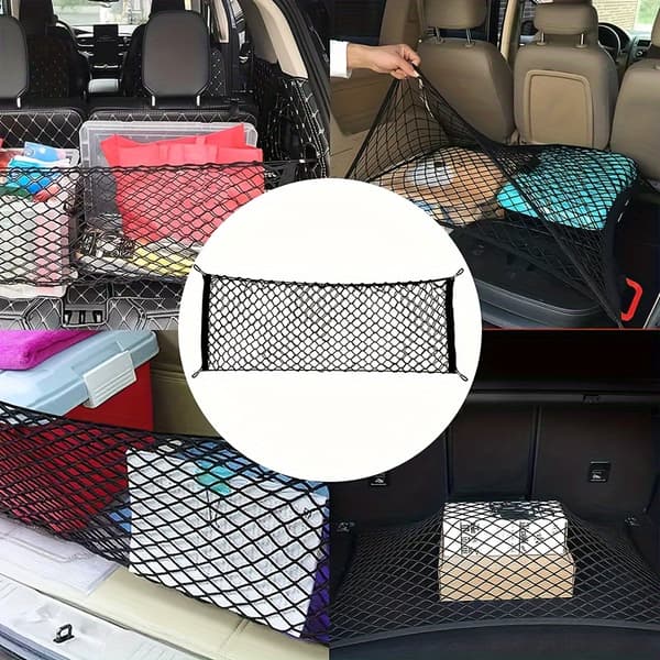 Heavy Duty Nylon Cargo Net for Wagon - Easy Installation, Secure and Compact for Garden Carts and Folding Wagons [DB] Black