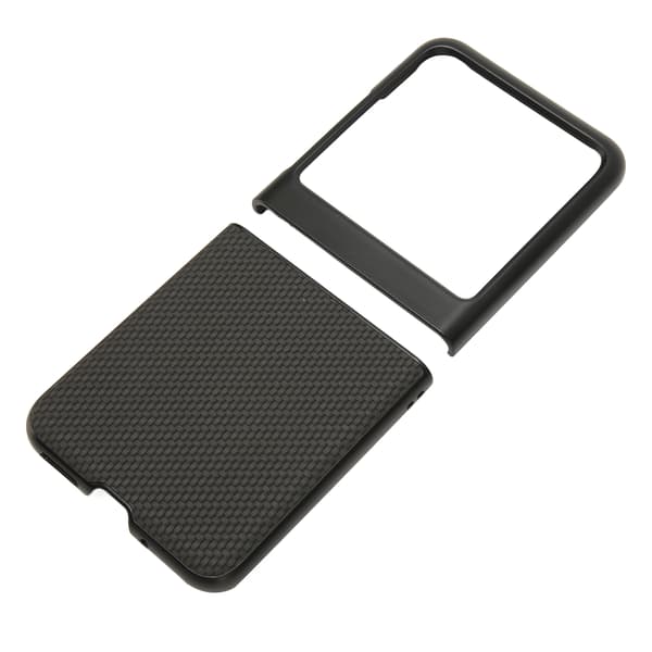 Foldable Phone Case Phone Case ABS Anti Scratch Minimalist Phone Accessory for Motorola Razr 40 Ultra Black Carbon Fiber Pattern