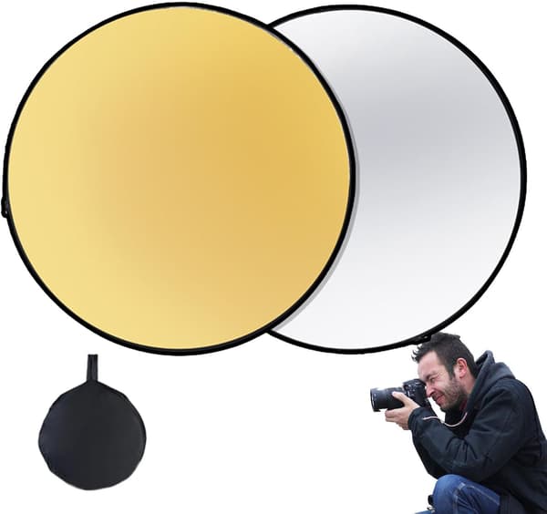 Photo Light Reflector - Portable Foldable Diffuser with Bag - Circular Light Disc, Multi-layer Protection for Live Streaming[DB] 80CM