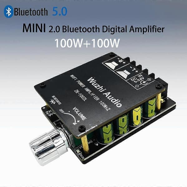 -1002L MINI Bluetooth 5.0 DC 5-24V Trådløs Audio Digital Effektforsterker Stereokort 100Wx2 Bluetooth Forsterker