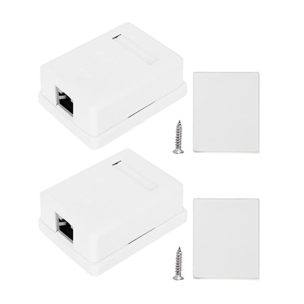 2 stk. skrivebords RJ45 8P8C CAT6 enkeltport skærmet netværkskoblingsboks overflademontering