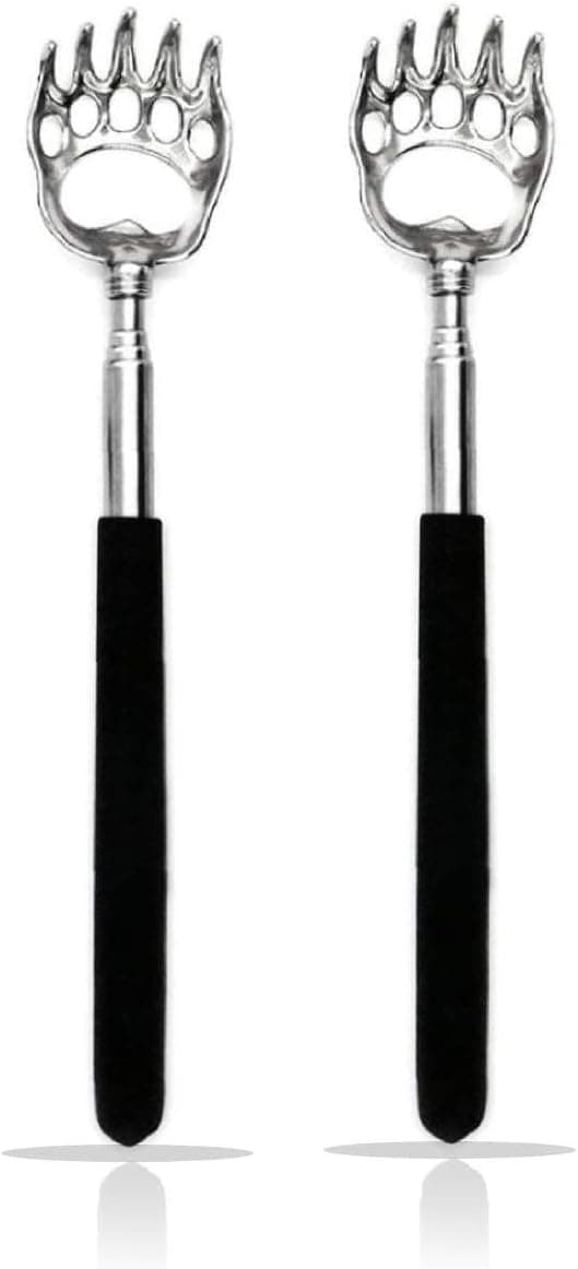 2 Pieces Back Scratcher, Bear Claw Back Scratcher Extendable Metal Retractable Telescopic Handle