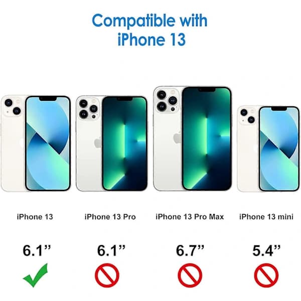 Silikondeksel Kompatibelt med iPhone 13 6.1 tommer, Silkemykt Fullkroppsbeskyttelse, Mykt Mikrofiberfôr, Støtsikkert (Svart)